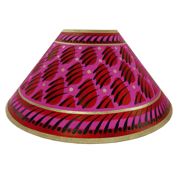 Paw Print Hand Painted 14" Lampshade in Red Gold