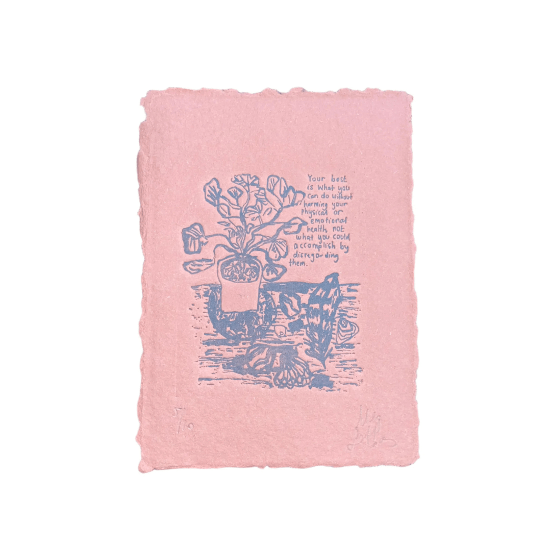 Limited Edition Your Best Embossed Print On Handmade Paper