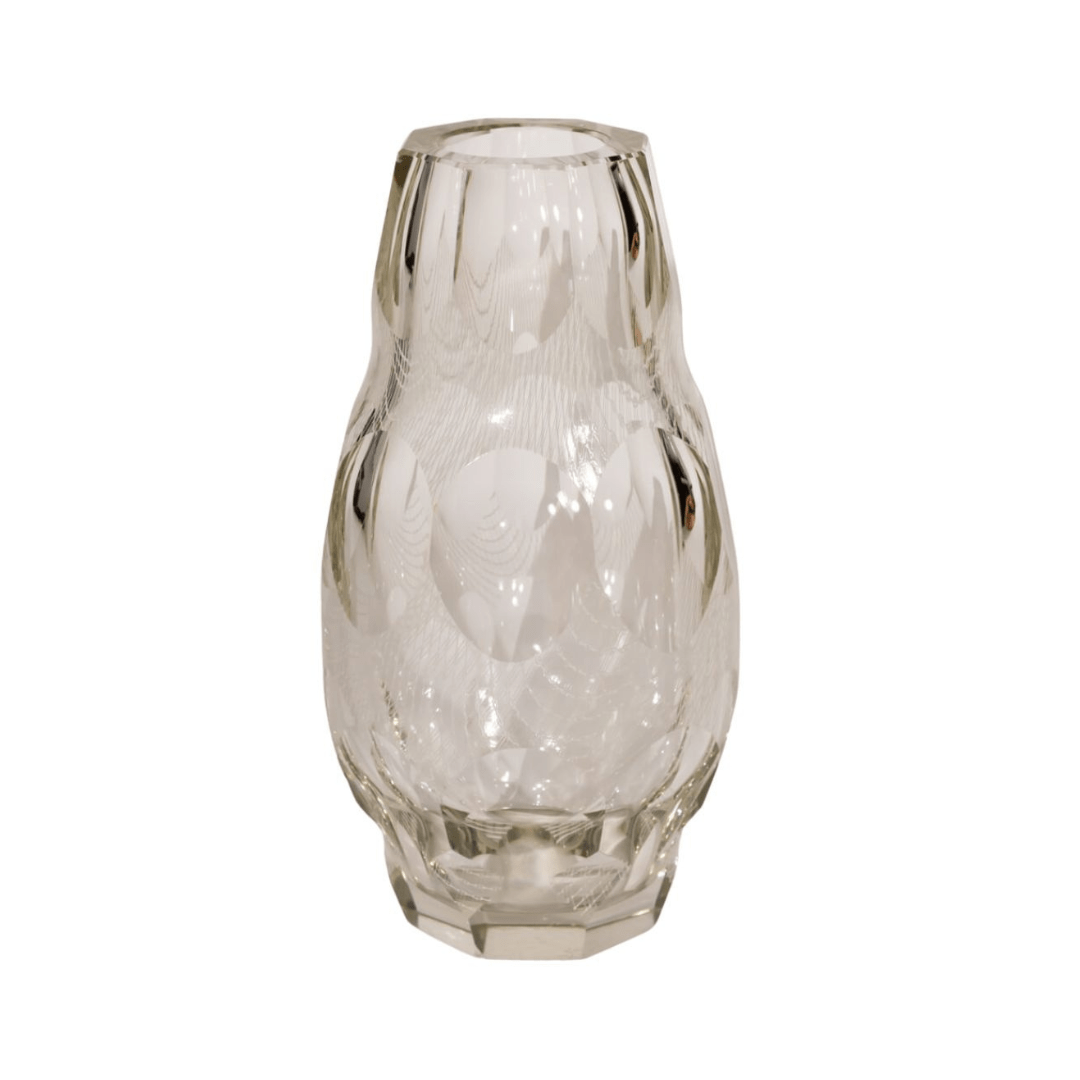 Rare Czech Lattice Glass Vase, Harrachov Glassworks