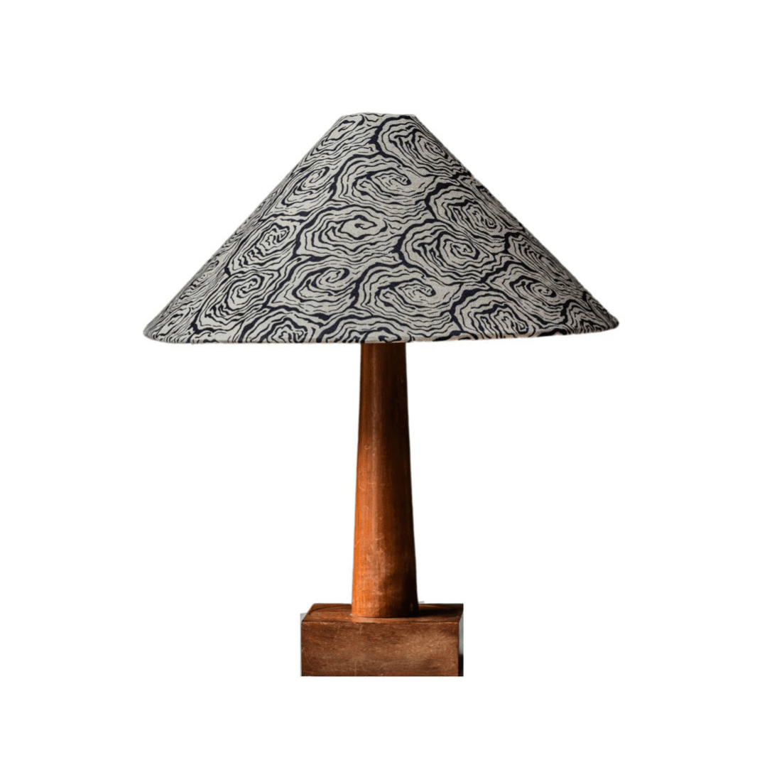 Oysters Monochrome Tapered Cone Lampshade (Large)