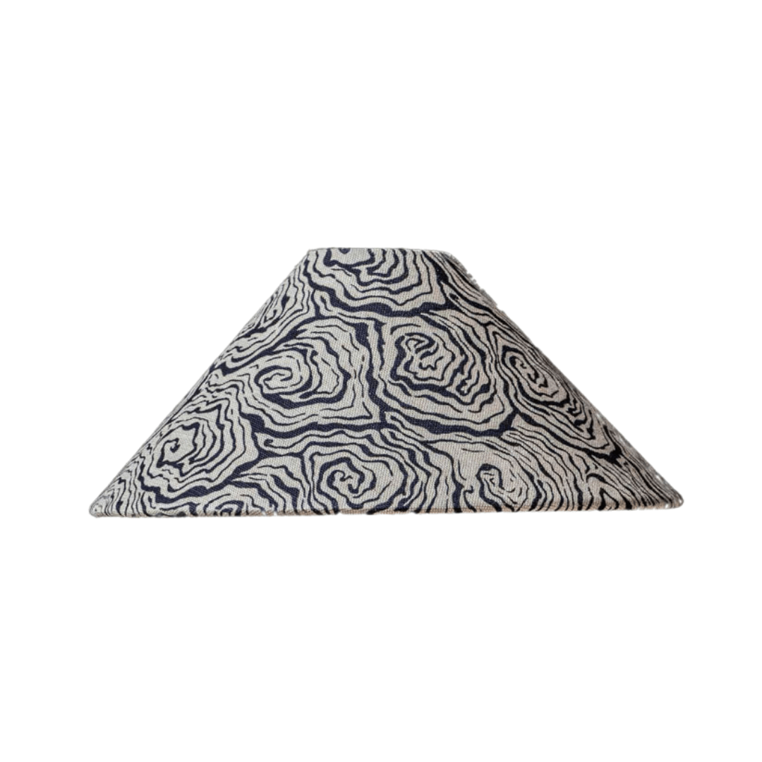 Oysters Monochrome Tapered Cone Lampshade (medium)