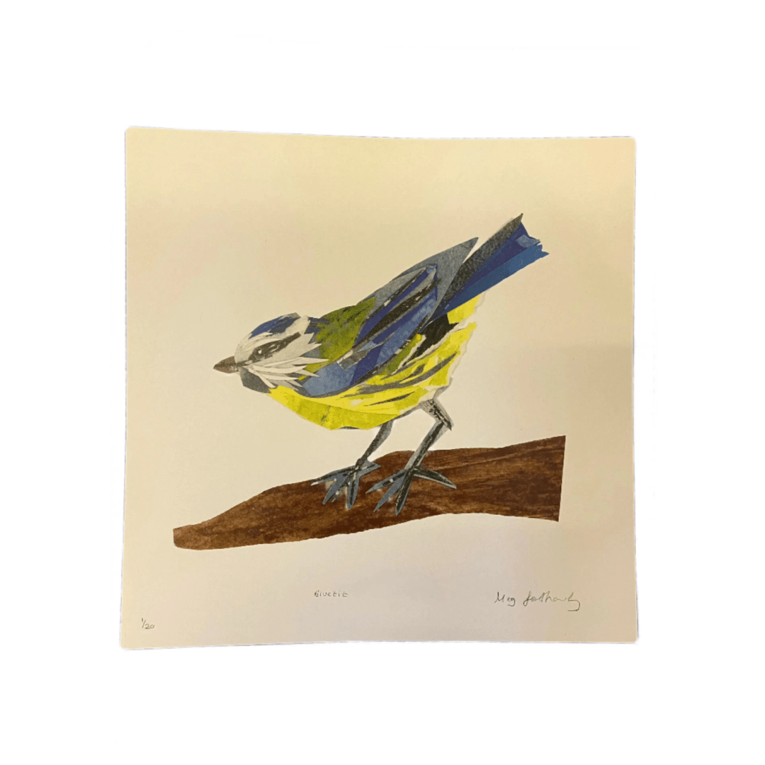 Limited Edition Blue Tit Collage 30cm x 30cm Digital Print