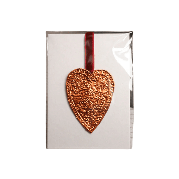With Love Copper Heart Embossed Ornament
