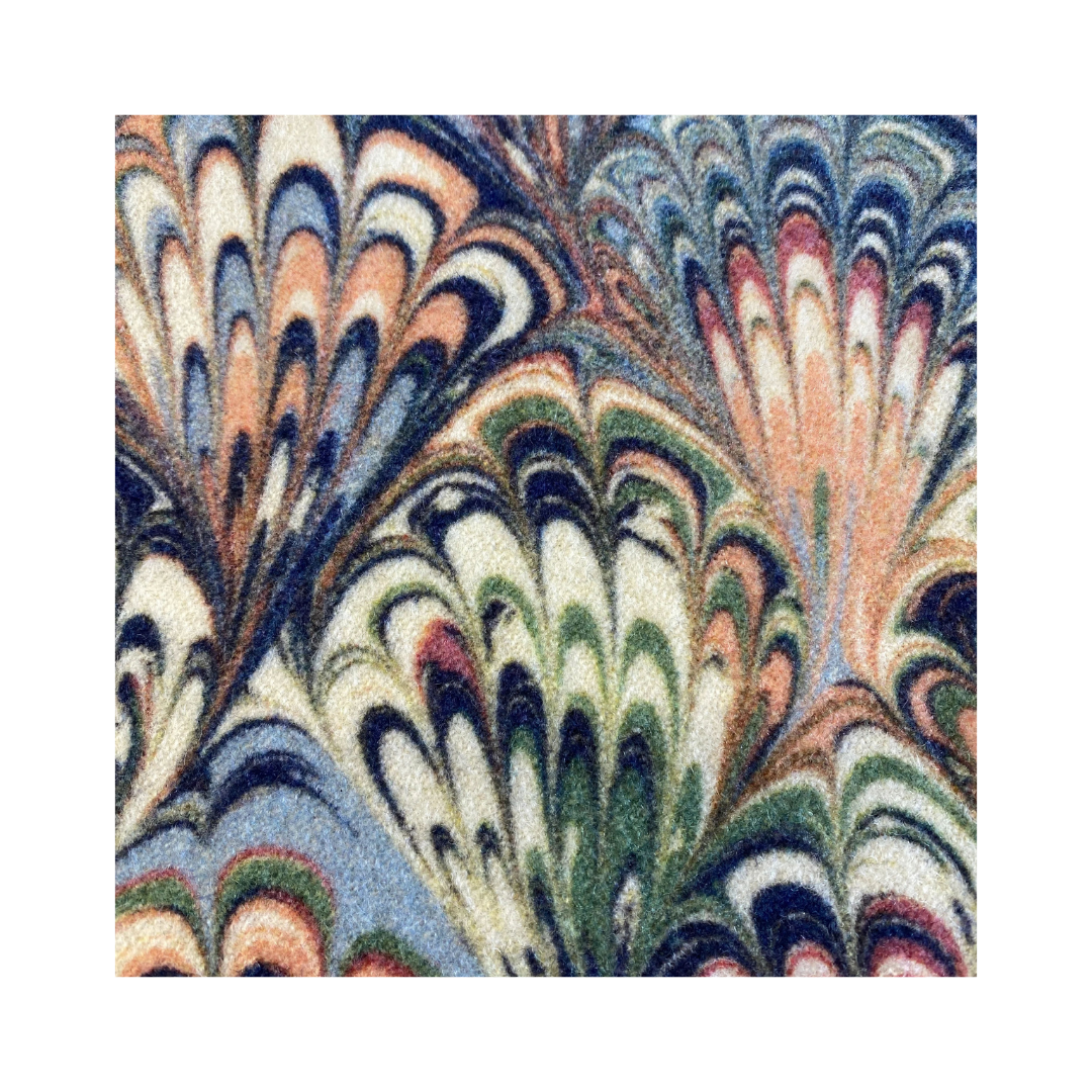 Marbled Fabric - 'Serpentine' Col: Summer - Wool Mix