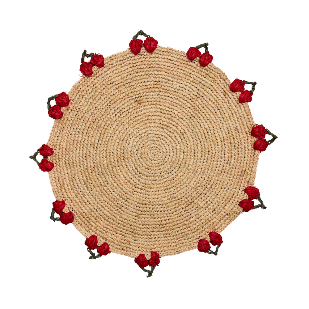 Cherry Scalloped Edge Placemats (Set of 4)