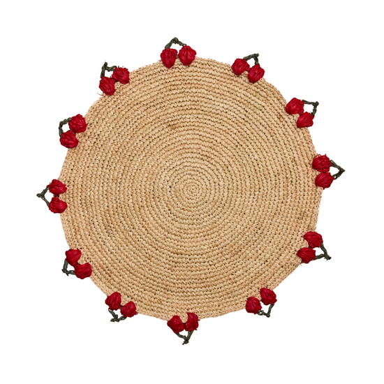 Cherry Scalloped Edge Placemats (Set of 4)