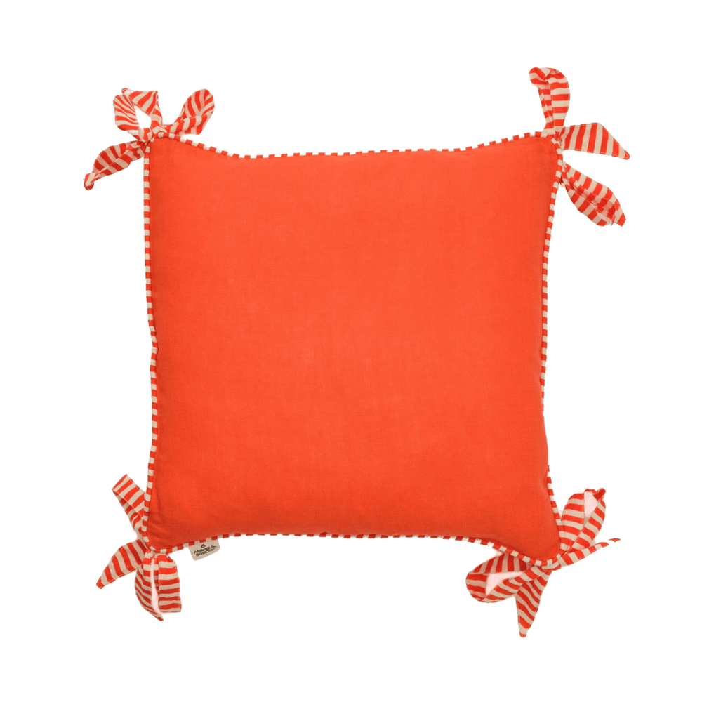 Hot Orange Ribbon Cushion Cover