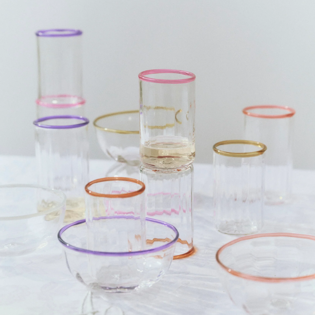 Peter Glass Pink Large - Set of Four