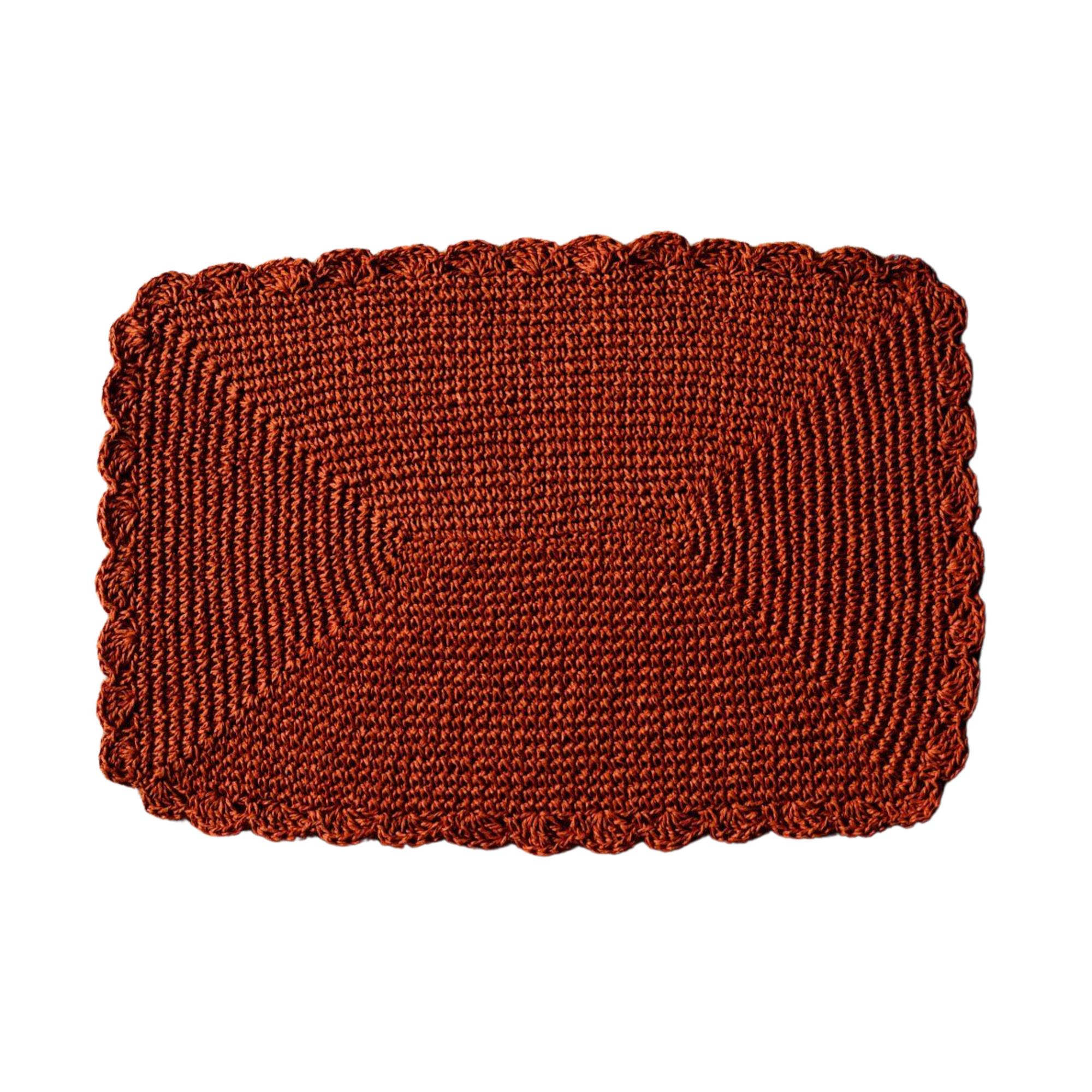 Raffia Crochet Placemat Orange
