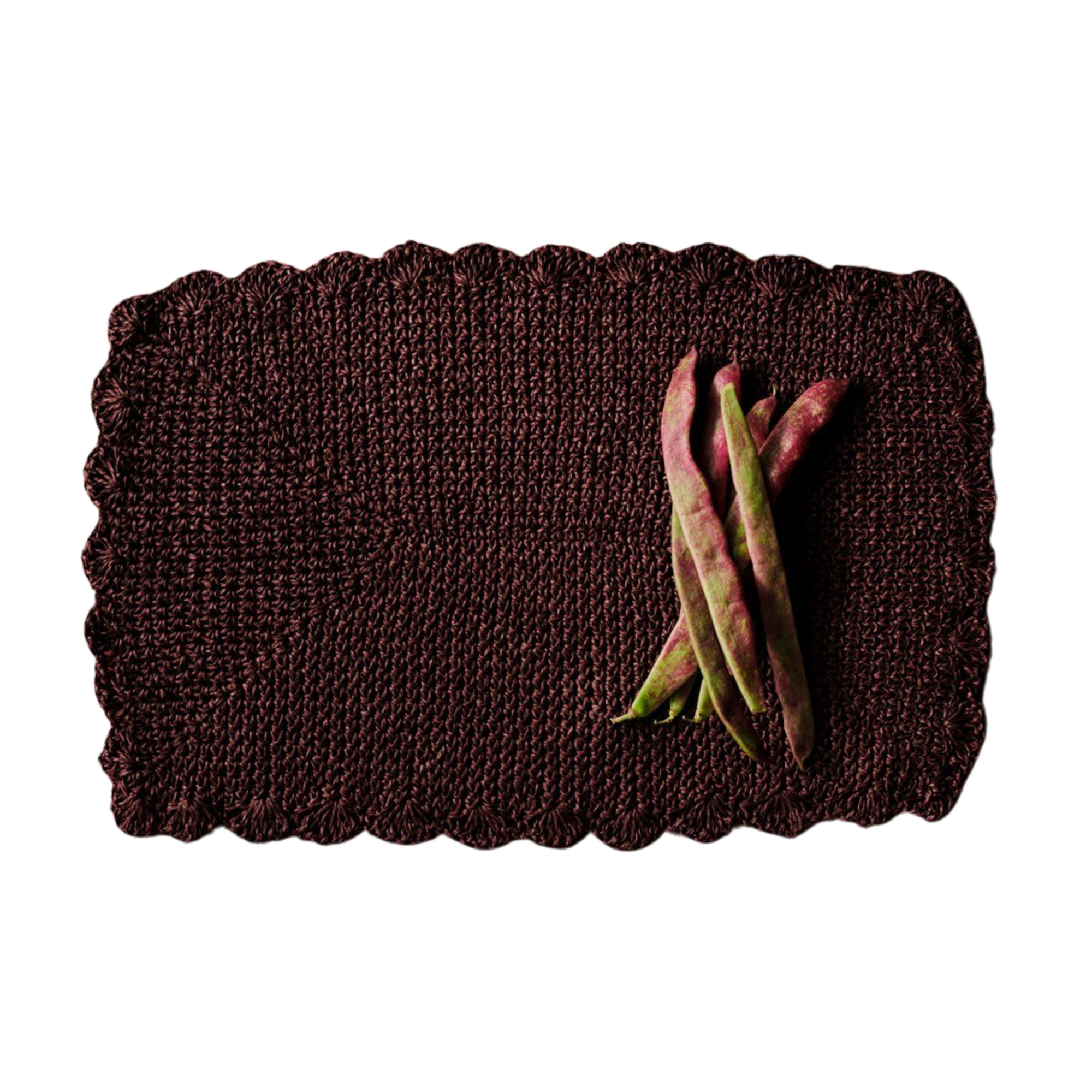 Raffia Crochet Placemat Burgundy