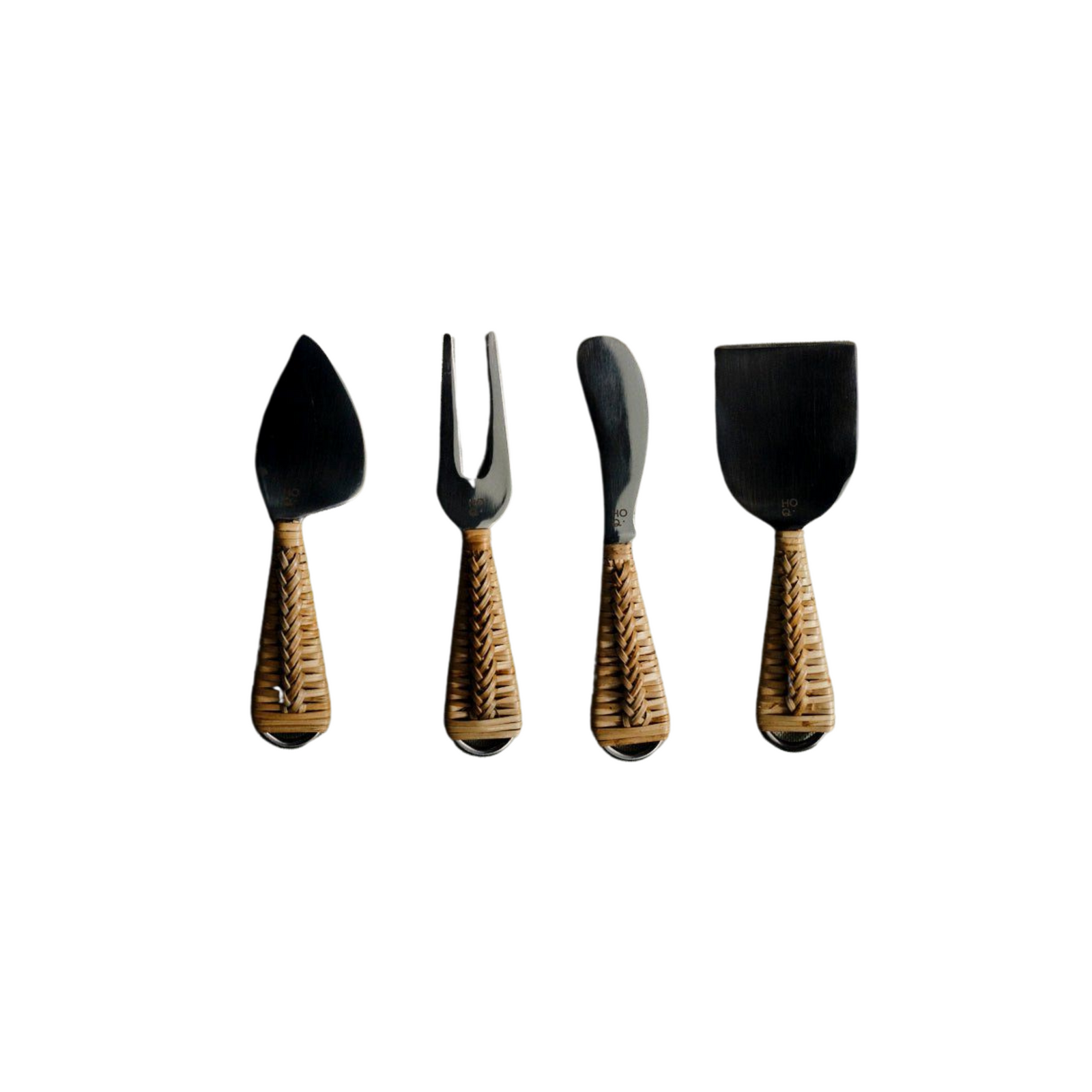 Cheese Cutlery Set Handwoven Handle