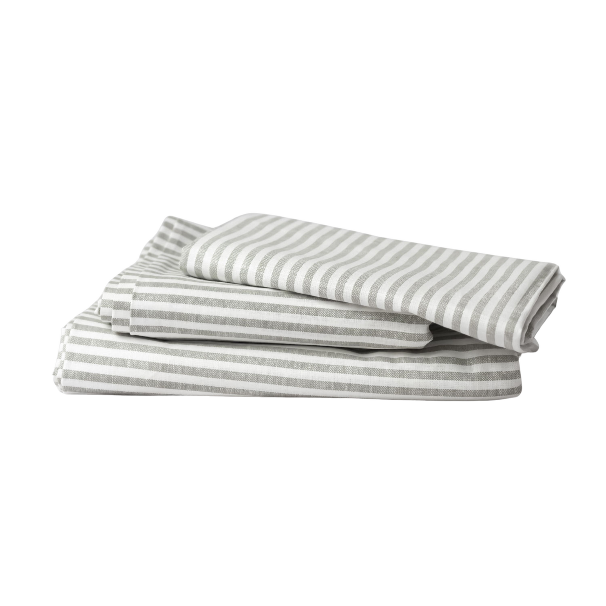 Grey Stripes Linen Tablecloth