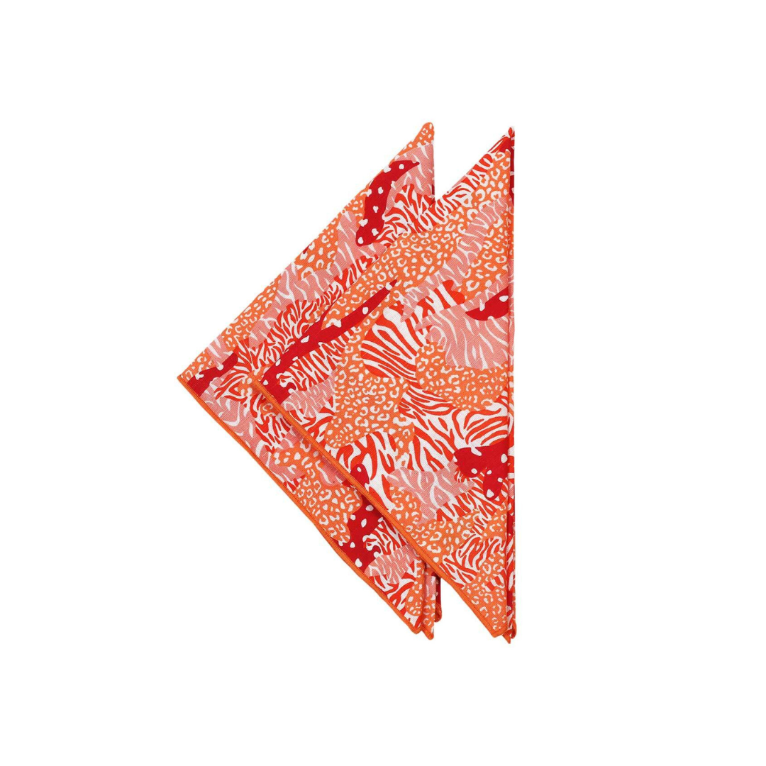 Orange Big Cat Camo Napkins - Set of 2