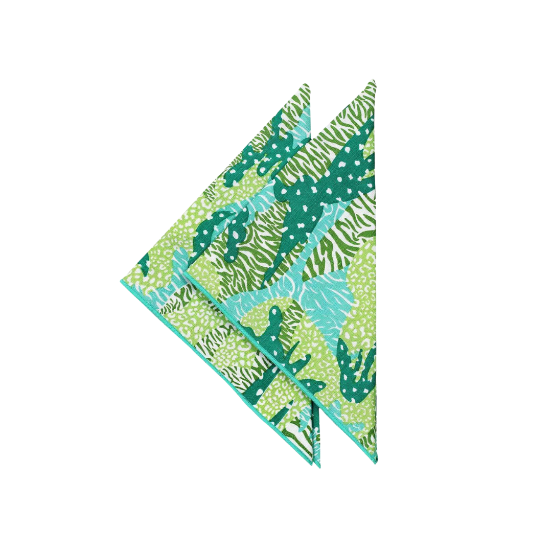 Green Big Cat Camo Napkins - Set of 2