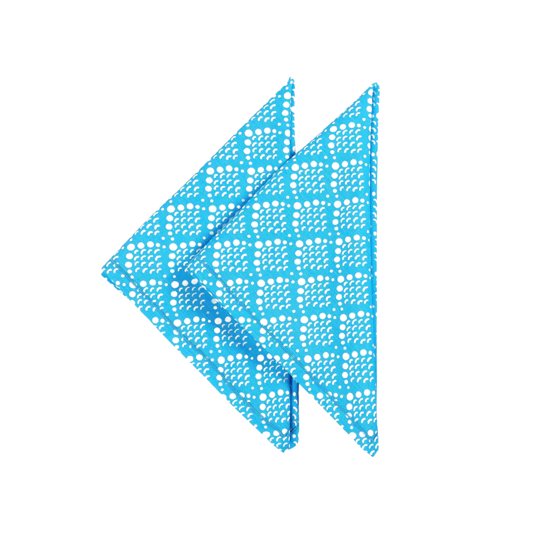 Blue Solid Fish Scale Napkins - Set of 2
