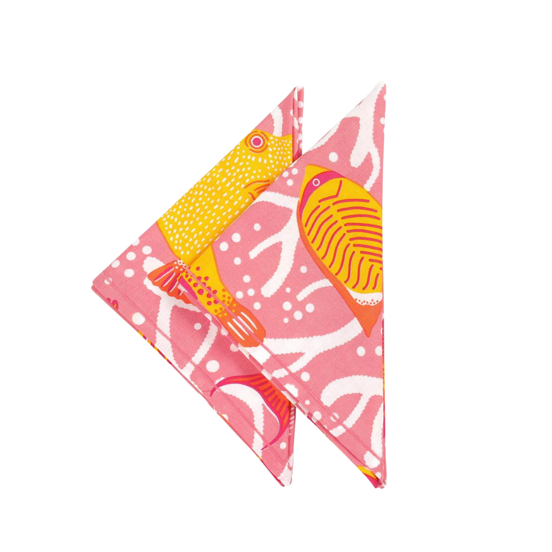 Pink Coral Reef Napkins - Set of 2