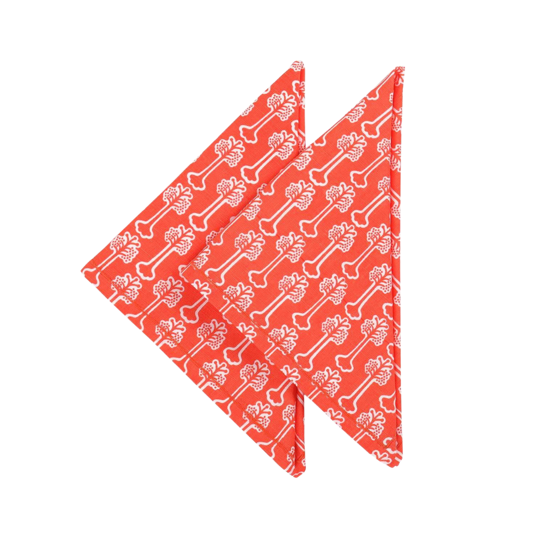 Red Hibiscus Napkins - Set of 2