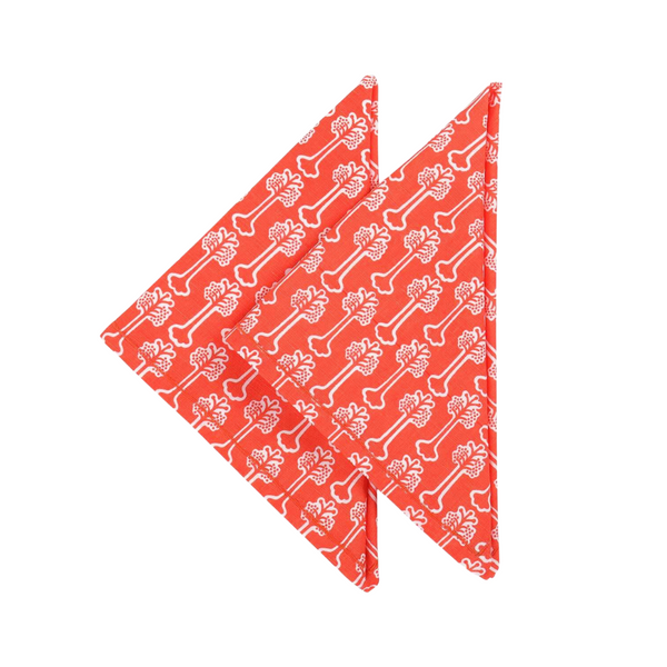 Red Hibiscus Napkins - Set of 2