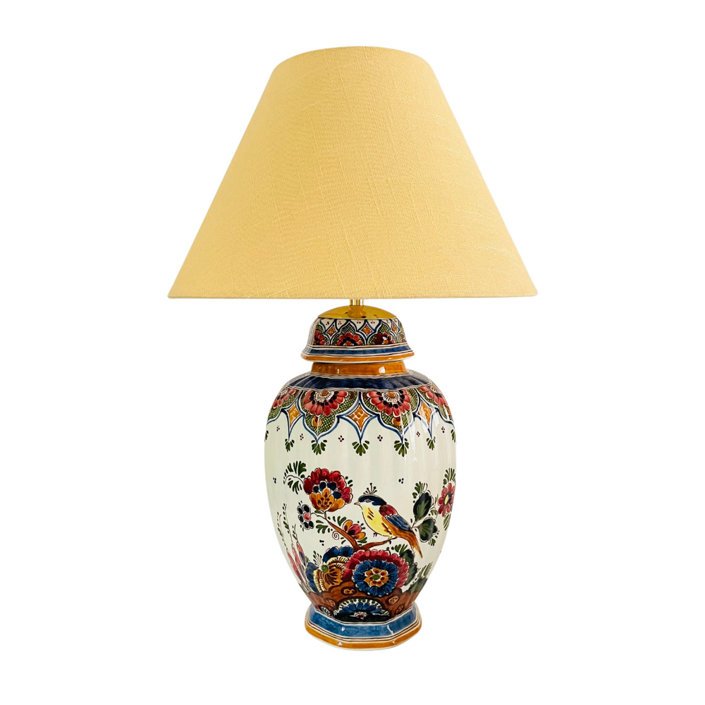 Antique Delft Polychrome Lamp