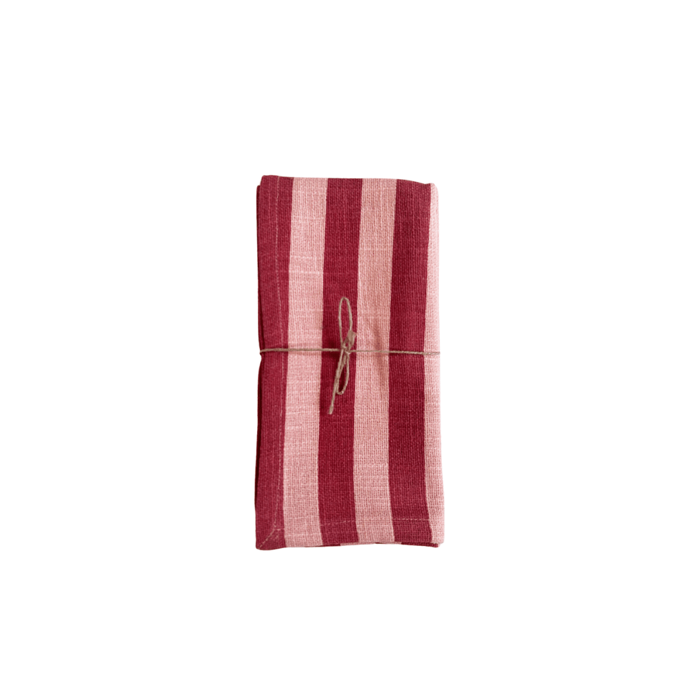 Jaipur Stripe Napkin, Pomegranate