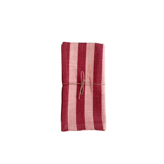 Jaipur Stripe Napkin, Pomegranate