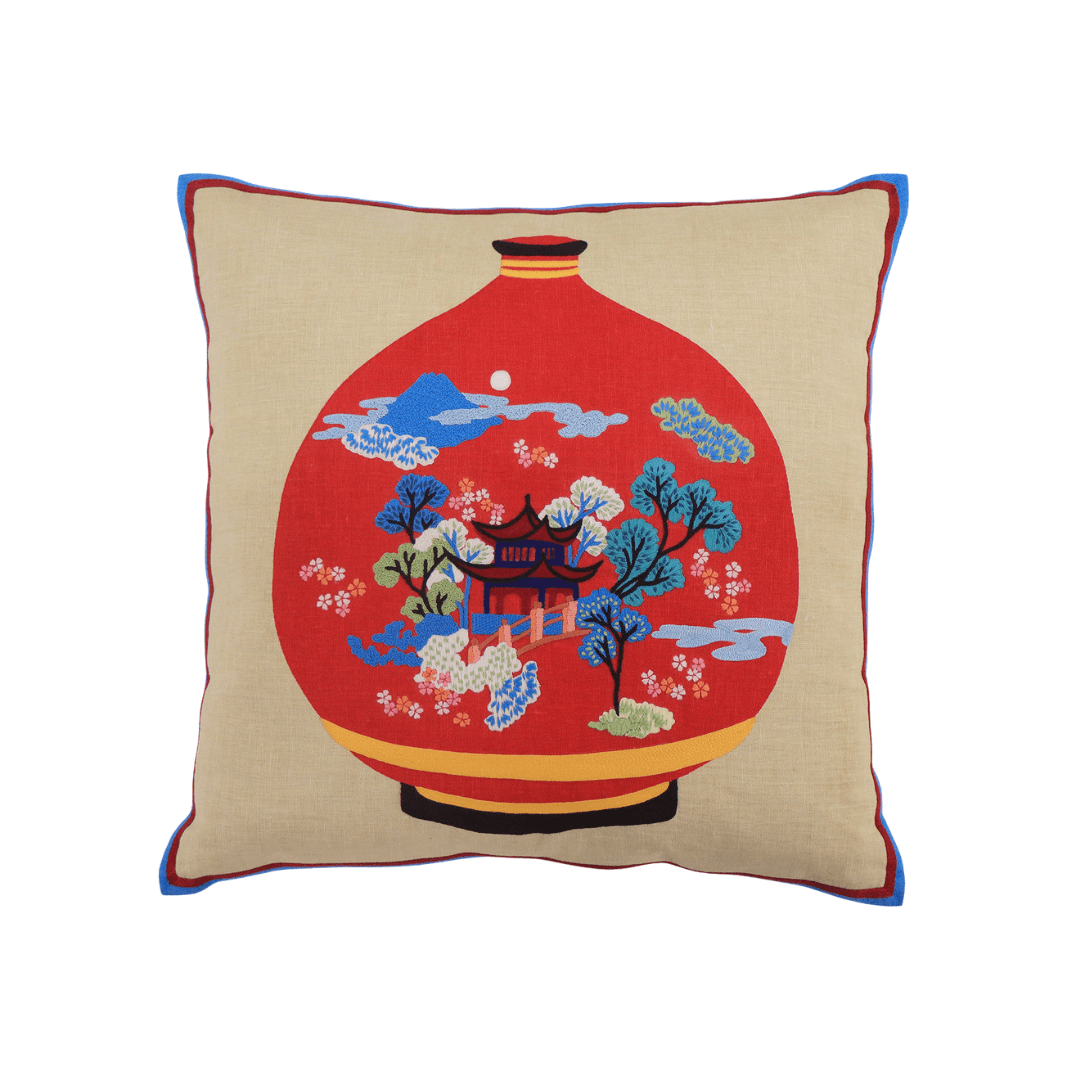 Still Life Cushion Cover - Landscape Vase