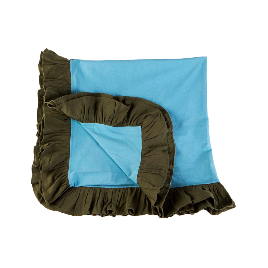 Tablecloth Frill Sky Olive