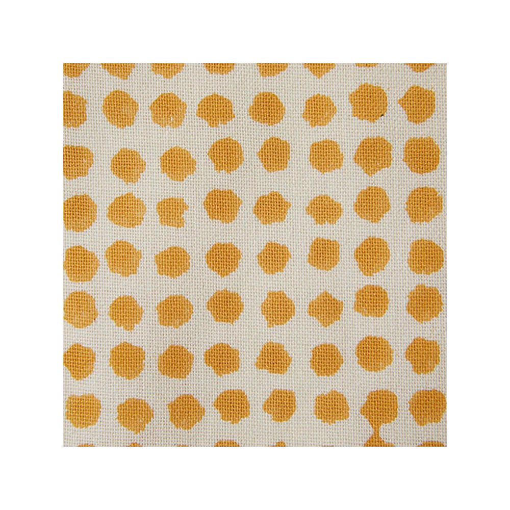 Seed Block Printed Fabric Cotton Mustard Sample