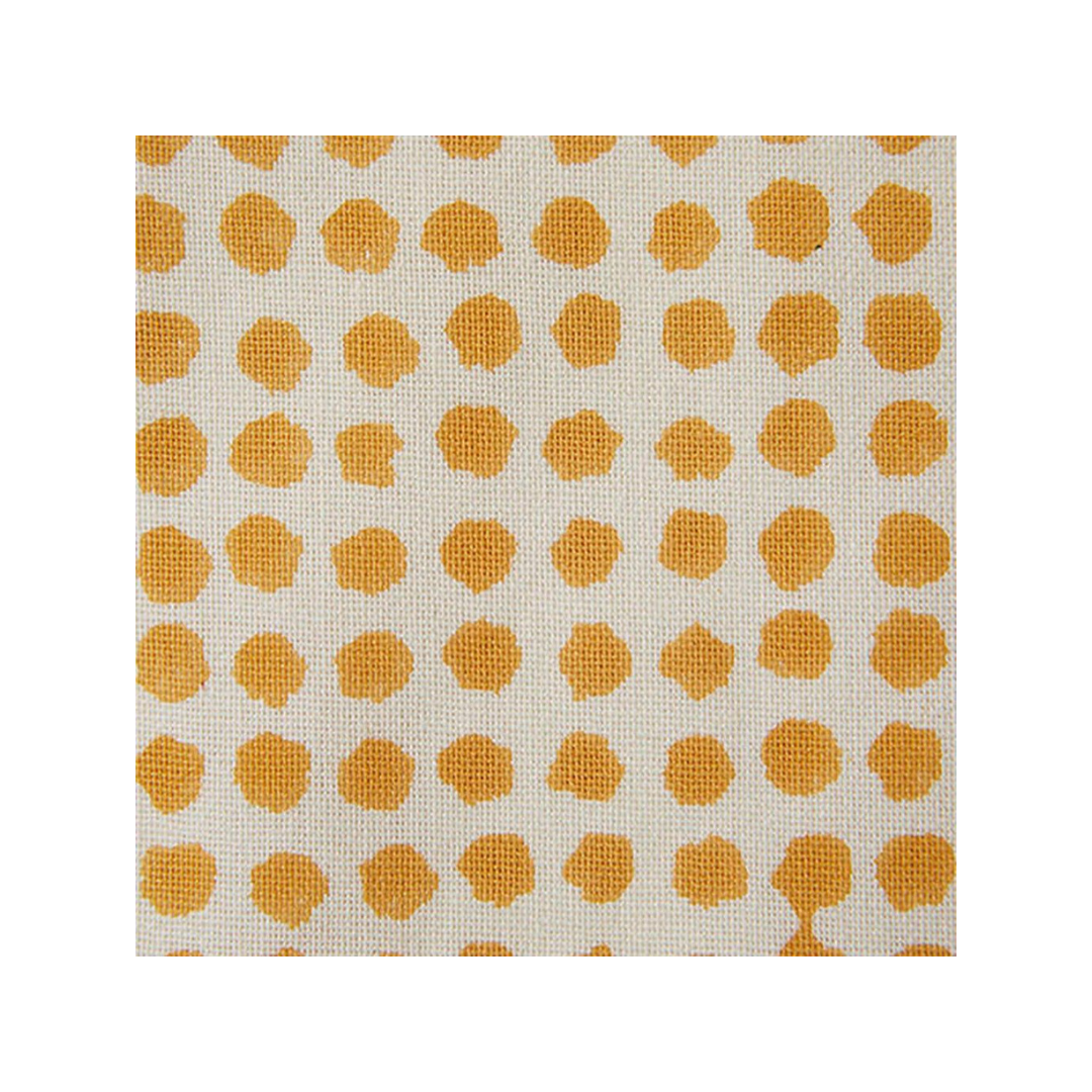 Seed Block Printed Fabric Cotton Mustard Sample