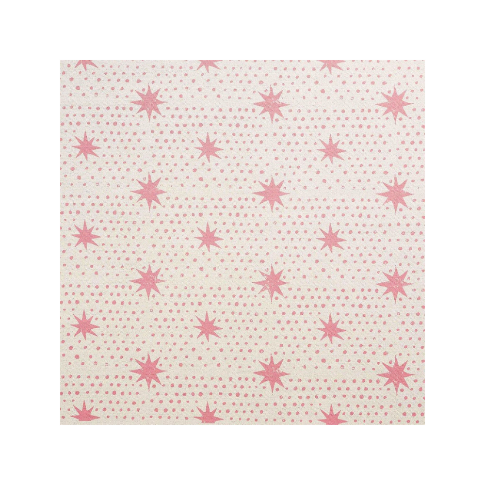 Spot & Star Printed Fabric Linen/Cotton Rose Sample