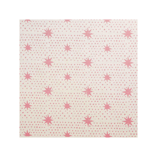 Spot & Star Printed Fabric Linen/Cotton Rose Sample