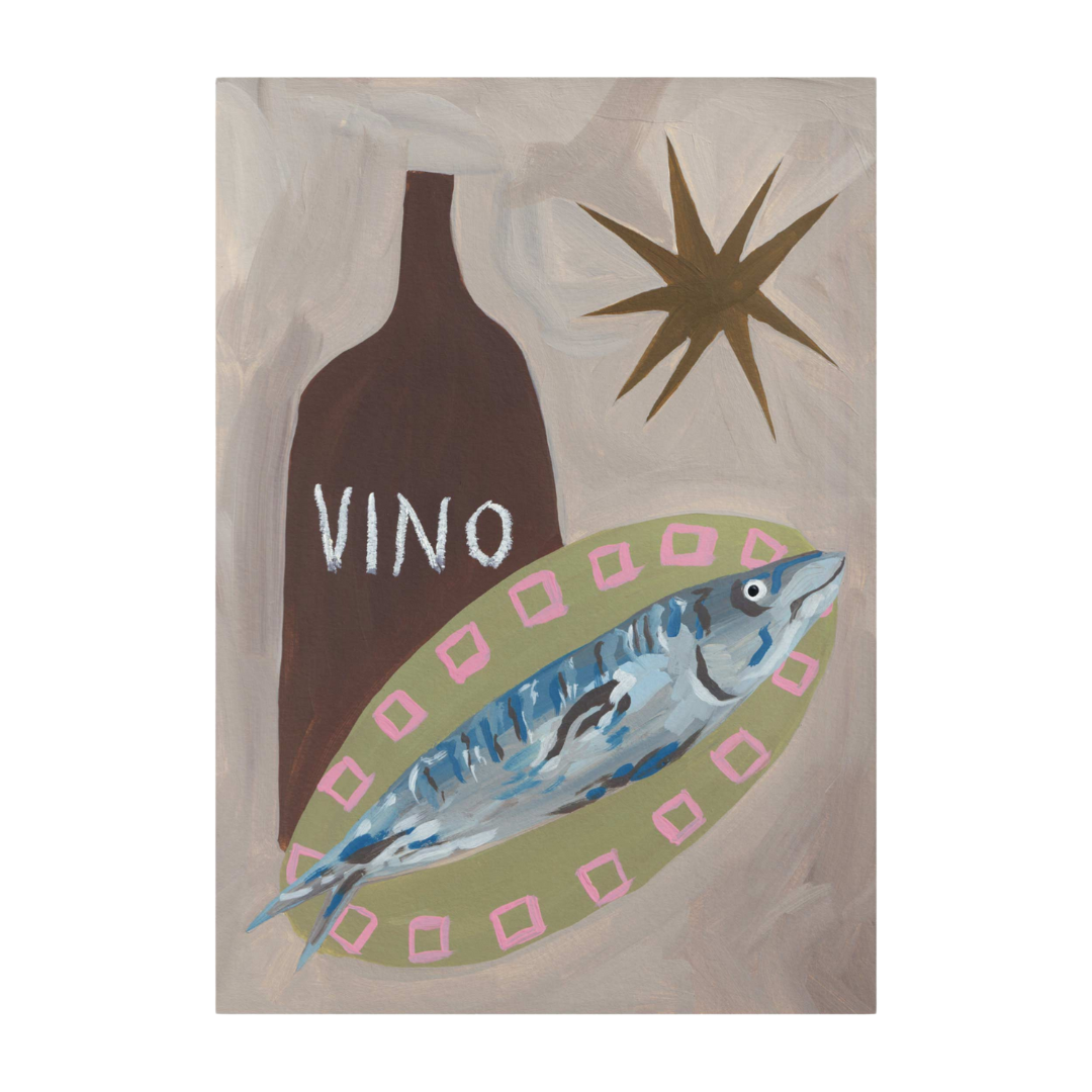 Fish and Vino Dinner Print