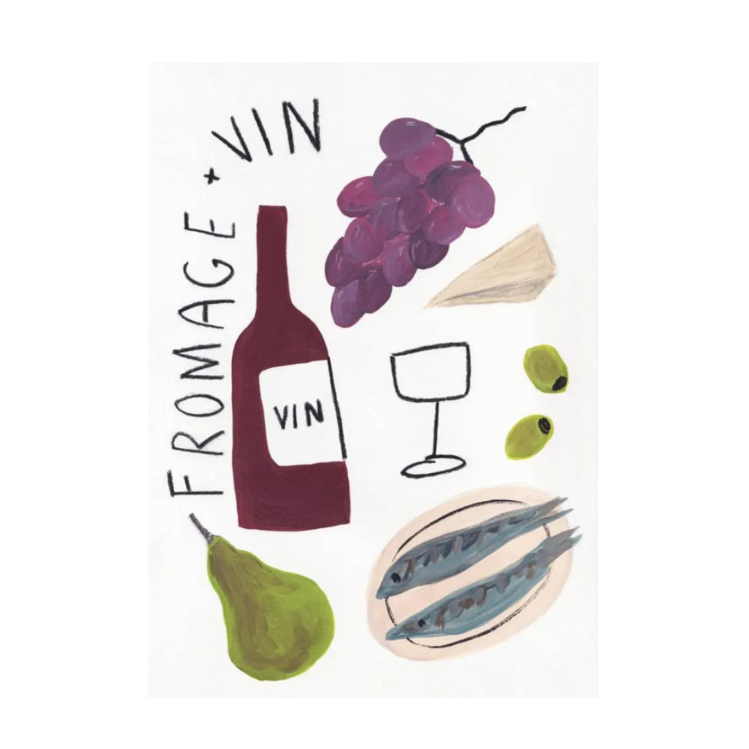 Fromage and Vin Print