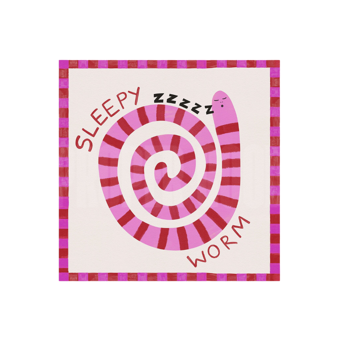 Sleepy Worm Kids Print