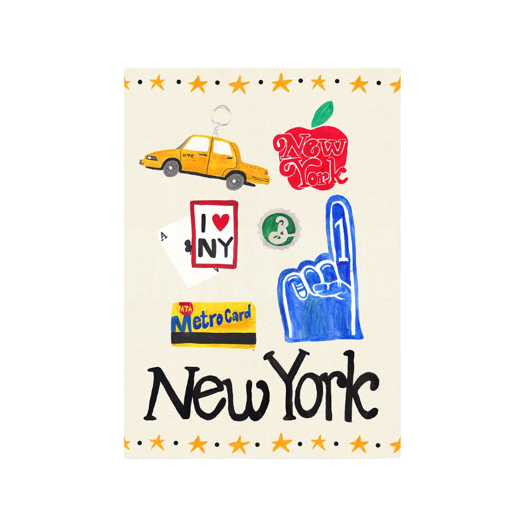 New York Travel Trinket Hand Painted Print