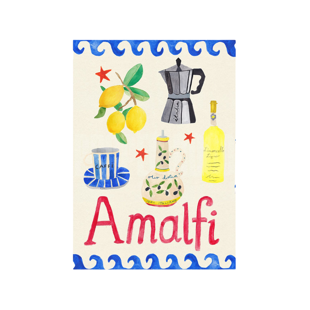 Amalfi Travel Trinket Hand Painted Print