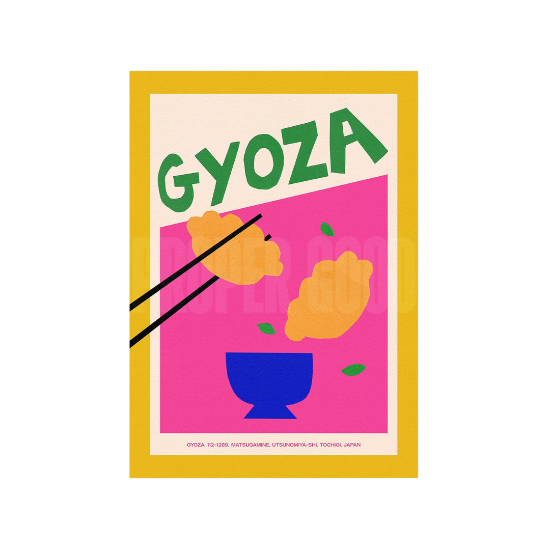 Gyoza Hand Collaged Print