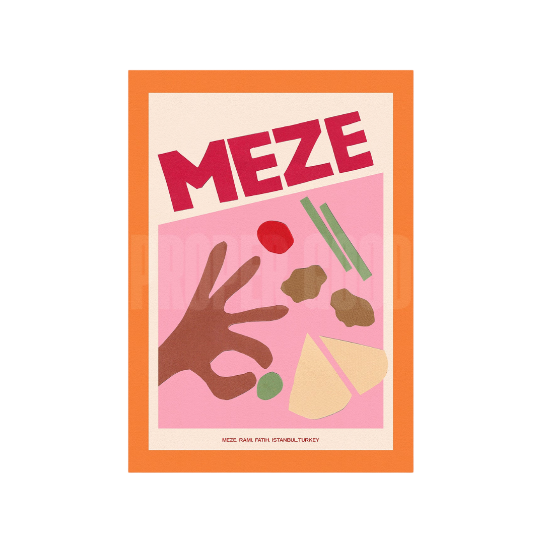 Meze Hand Collaged Print