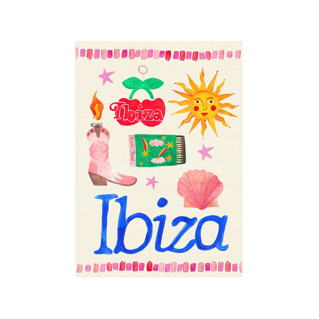 Ibiza Travel Trinket Hand Painted Print