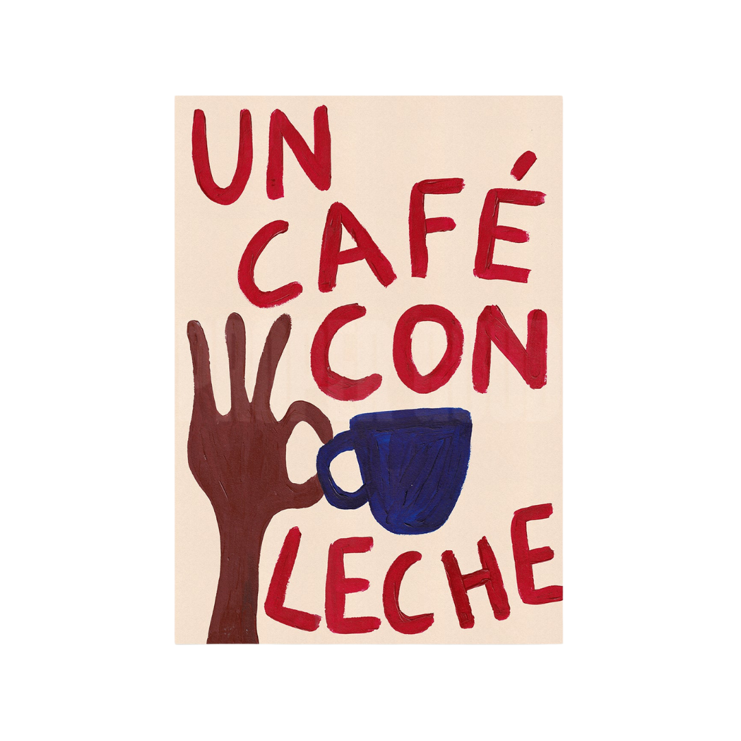 "Café Con Leche" Hand Painted Print