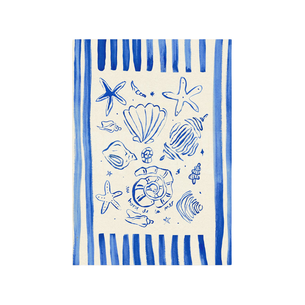By The Seaside Hand Painted Print
