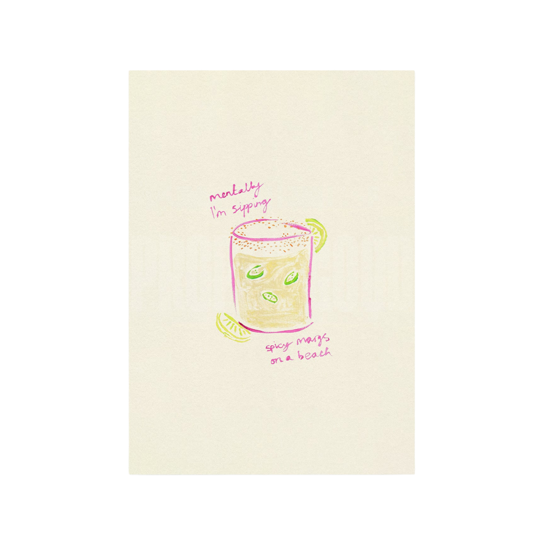 Sippin Spicy Margs Hand Painted Print
