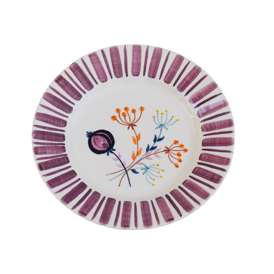 Purple Dessert Plate - The Portuguese Chitas