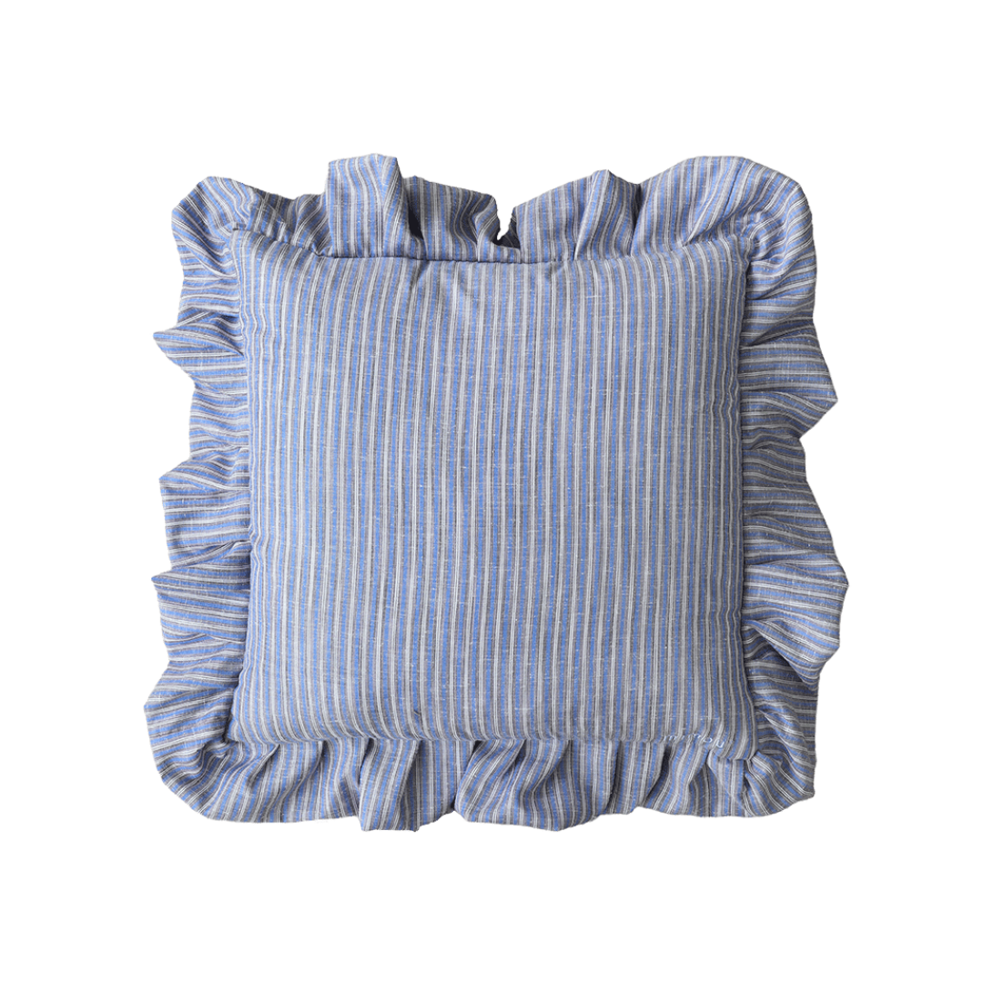 Frill Cushion Shirt Blue/Brown