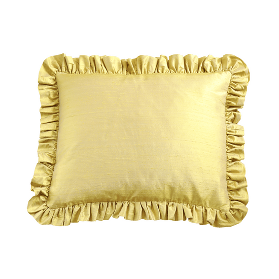 Ruffle Silk Cushion Lemon