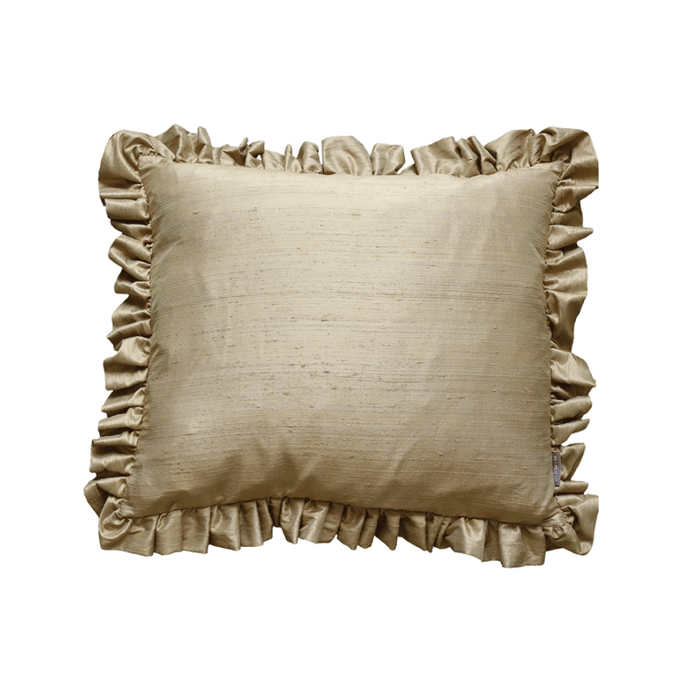 Ruffle Silk Cushion Gold