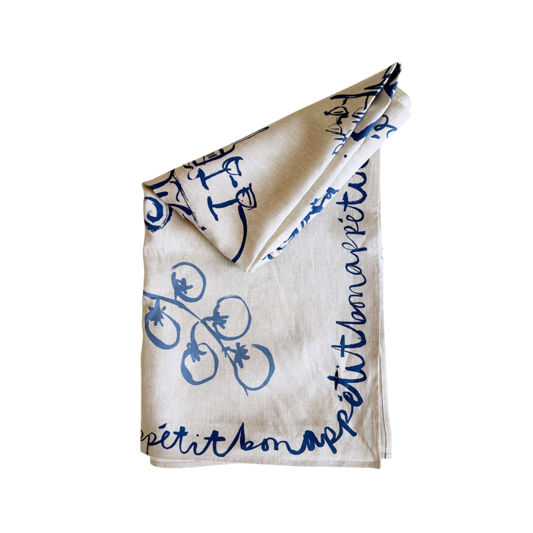 Bon Appétit Linen Tablecloth