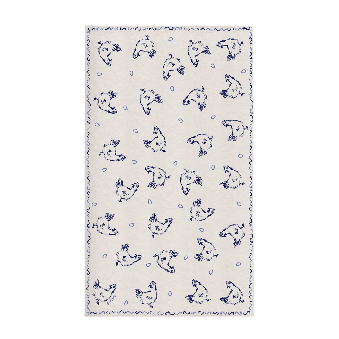 Hens & Eggs Linen Tablecloth