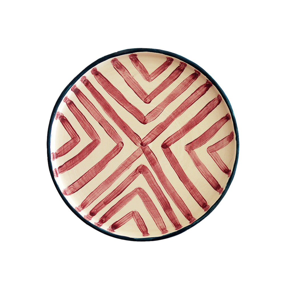 Purple Line Handmade Ceramic Dinner Plate