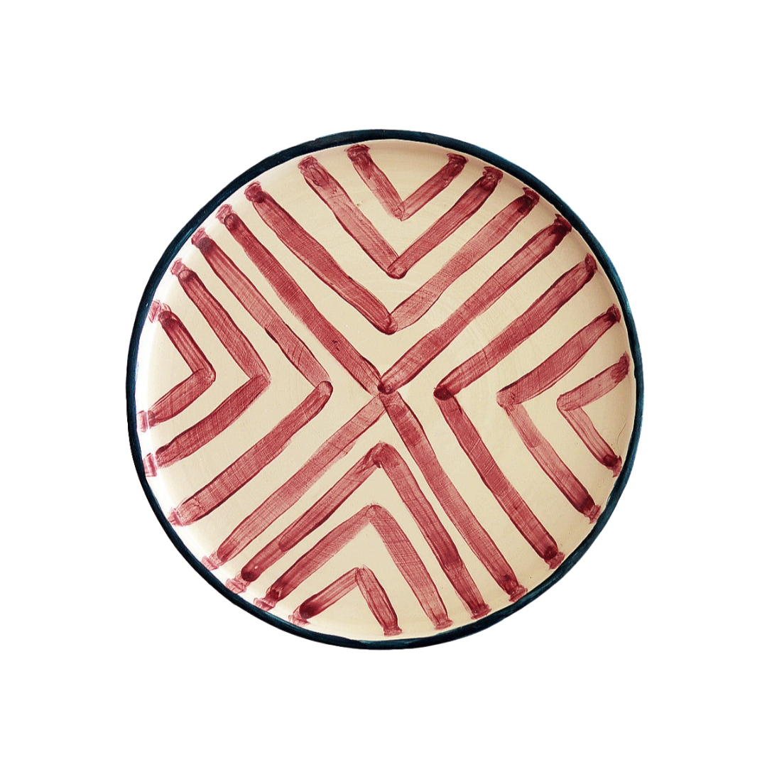 Purple Line Handmade Ceramic Dinner Plate